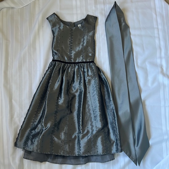 Cherokee | Size 12 Charcoal Gray and Silver Sequined Dress - Picture 1 of 16